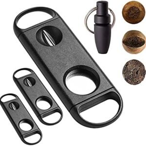 Cigar Cutter Guillotine V-Cut Cigar Cutter Cigar Punch with Key Chain 4 Pack (4)