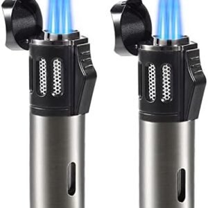 Urgrette triple jet refillable butane torch lighter 2-pack for cigars and outdoor use