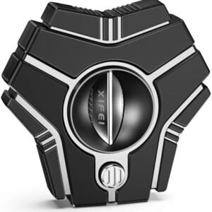 XIFEI 2-in-1 V-cut cigar cutter with built-in cigar punch in black for cigars up to 60 ring gauge