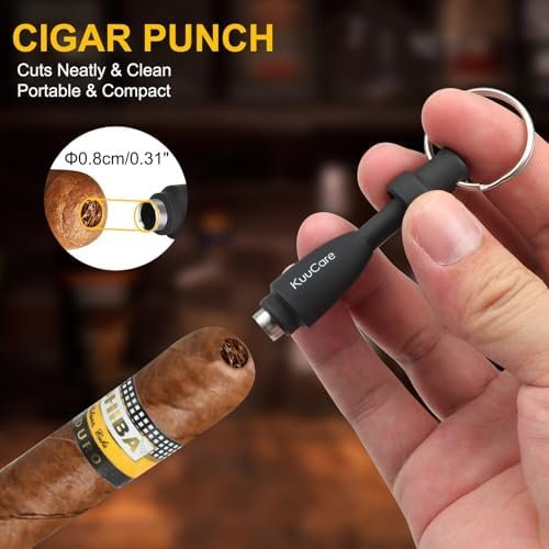 KuuCare Cigar Cutter 3 Pack, Black – Guillotine Cutter, V-Cutter & Punch Tool with Sharp Stainless Steel Blades - Image 4