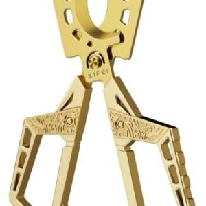 XIFEI stainless steel double guillotine cigar cutter with ergonomic scissor-style design in gold