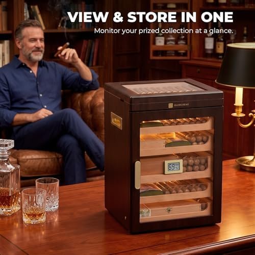 GLENCREAG Maestro Flex Max M26FM-T Cigar Humidor Cabinet – 250 Cigar Capacity with Spanish Cedar Lining & Digital Hygrometer - Image 4