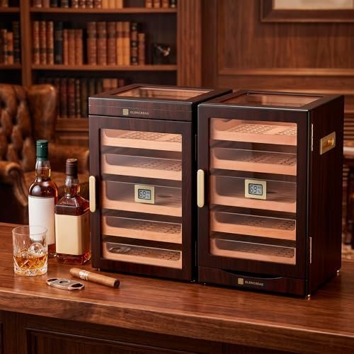 GLENCREAG Maestro Flex Max M26FM-T Cigar Humidor Cabinet – 250 Cigar Capacity with Spanish Cedar Lining & Digital Hygrometer - Image 2