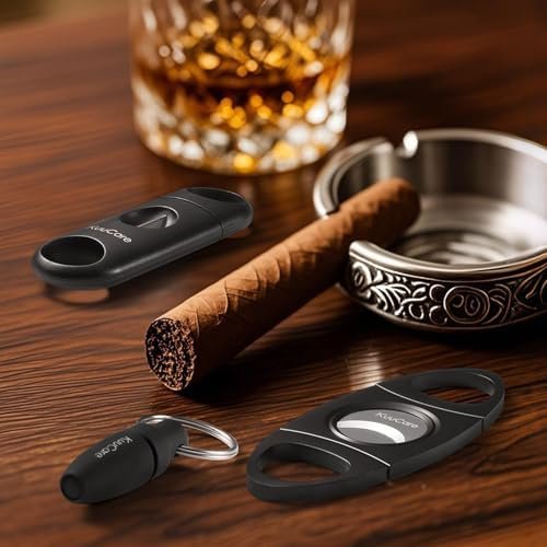 KuuCare Cigar Cutter 3 Pack, Black – Guillotine Cutter, V-Cutter & Punch Tool with Sharp Stainless Steel Blades - Image 6